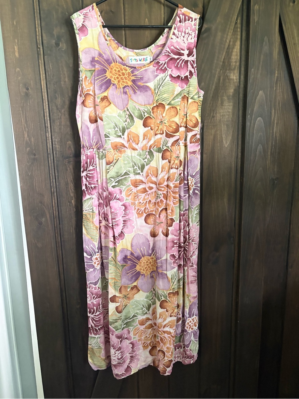 Vintage Jams World Pastel Floral Sleeveless Maxi Dress XL Excellent Condition